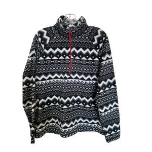 Eddie Bauer 1/2 zip Fleece pullover geometric XL women's